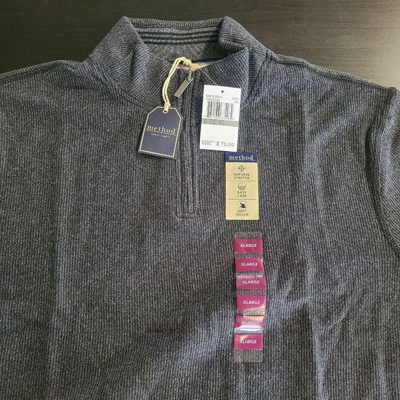 Method Mens Long Sleeve Quarter Zip Knit Sweater Black SZ XL NWT - Picture 4 of 9